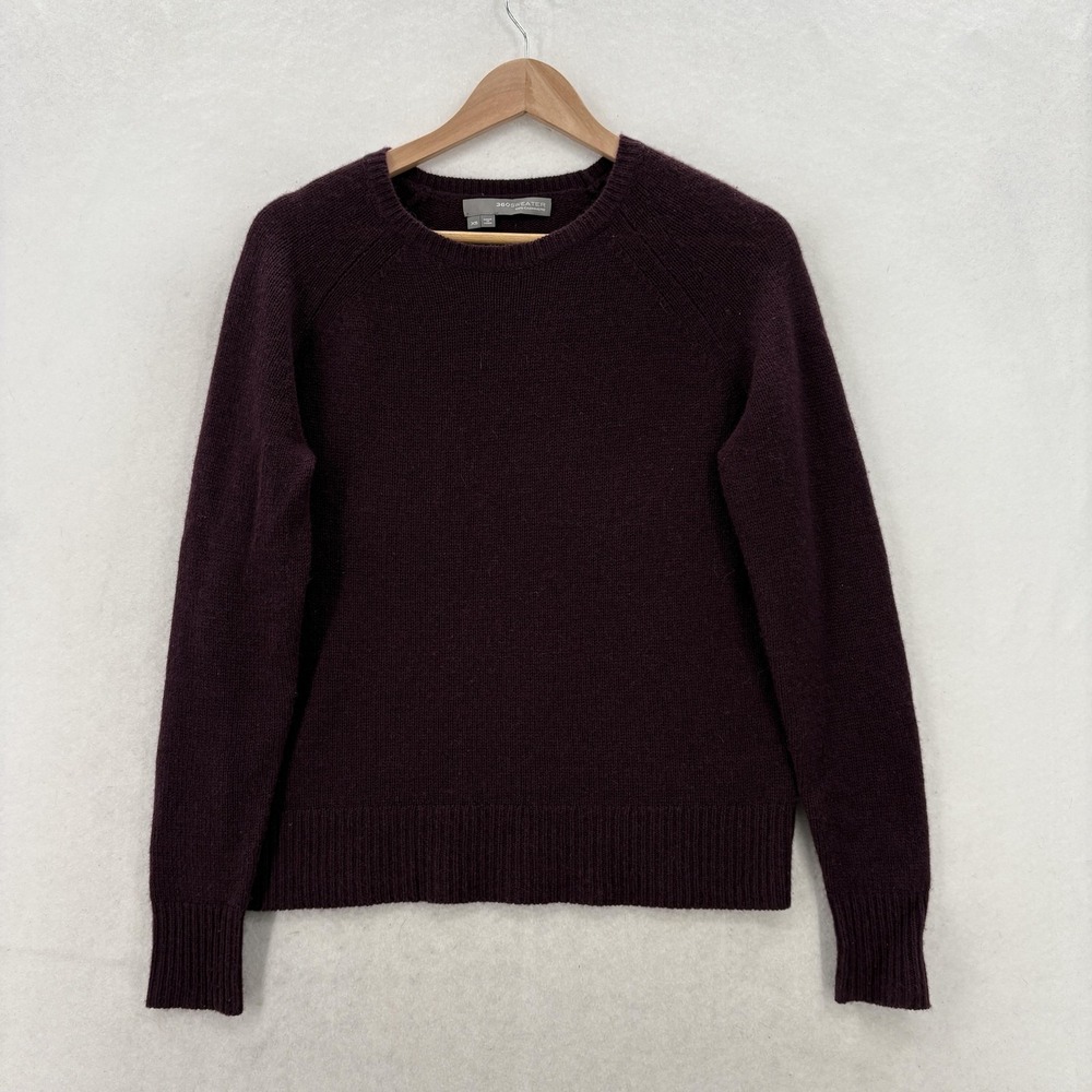 360 Sweater Sweater Womens XS Purple 100% Cashmere Crew Neck Knit Pullover Soft